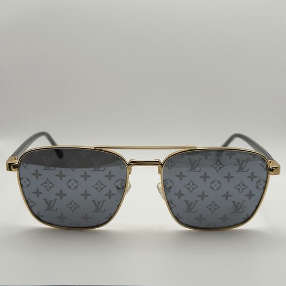 Louis Vuitton LV Monogram Aviator Signature Metal Square Sunglasses Z1942U - Picture 1 of 7